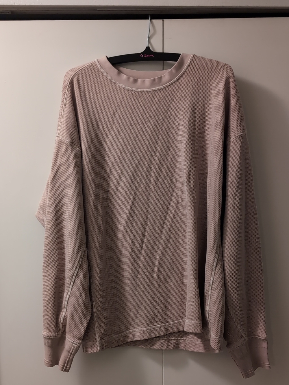Light Pink Waffle Knit Pullover